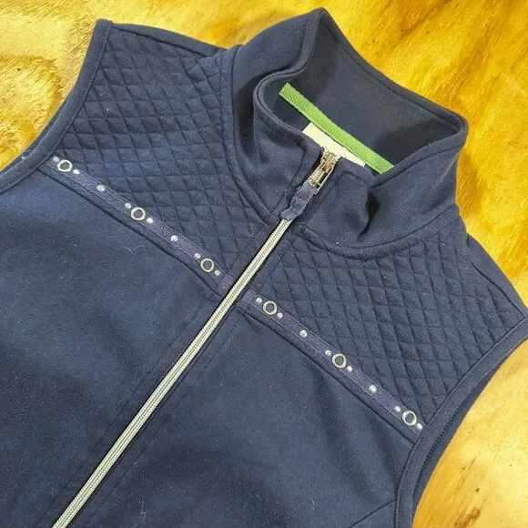 Alfred Dunner Navy Blue Quilted Zip-Up Vest - Size 10 - Picture 5 of 6